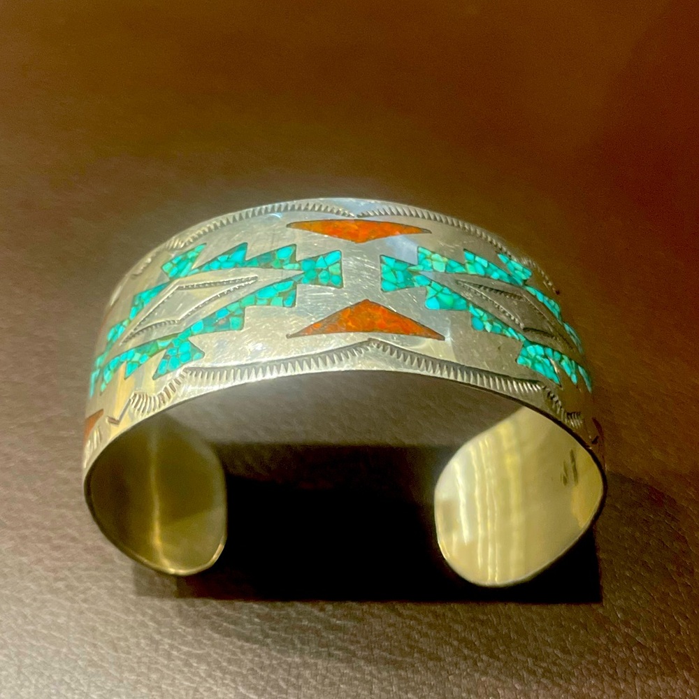 Sterling Silver with Garnet and Turquoise